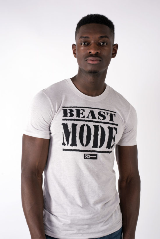 beast mode on mens t-shirt Silver