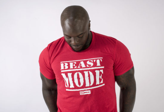 beast mode on akinfenwa mens t-shirt red