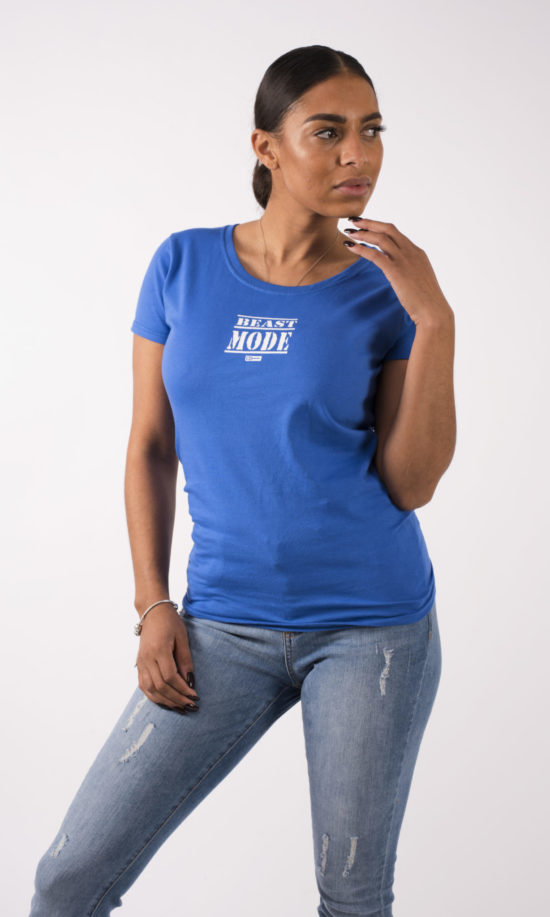 Beast Mode On Ladies T-Shirt Blue